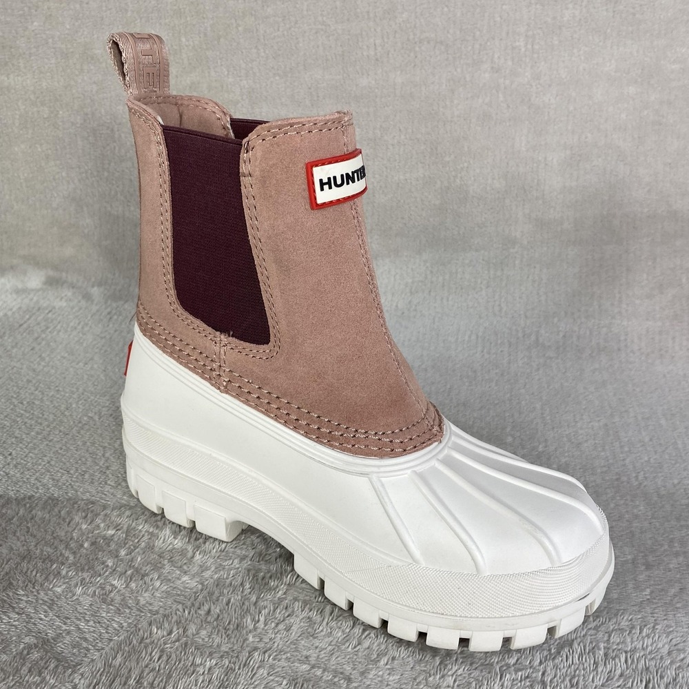 Hunter Sutton Boots Womens Size 5 Pink Insulated Chelsea Duck Snow Waterproof - Picture 3 of 11